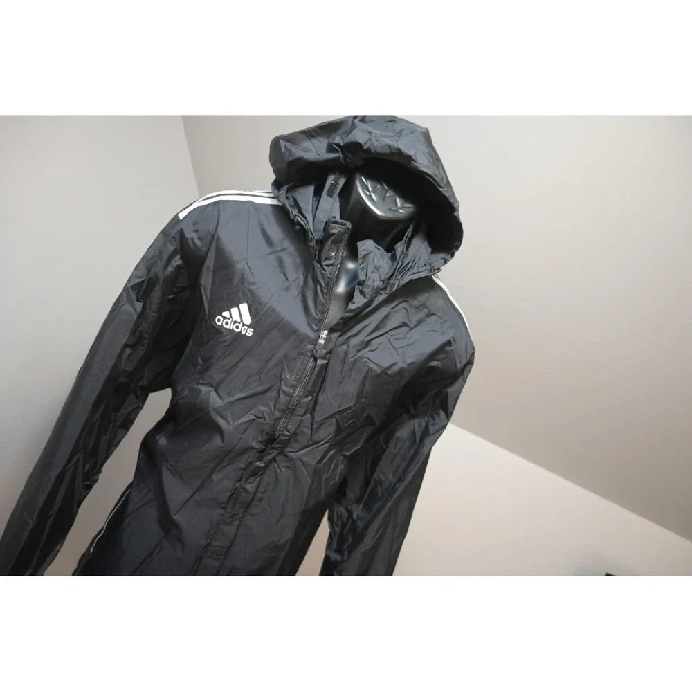 Adidas Track Jacket Dark Blue Striped Performance Full Zip Athletic Mens Large‎